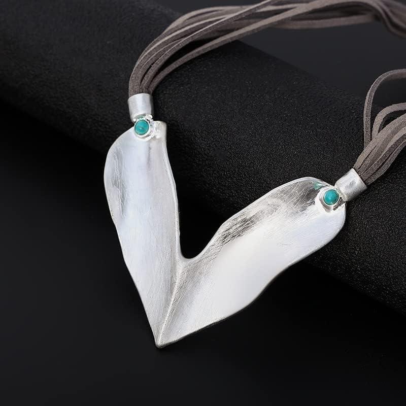 【並行輸入品】PAZIKO Abstract Chunky Love Heart Pendant Necklaces Layered Leather_2