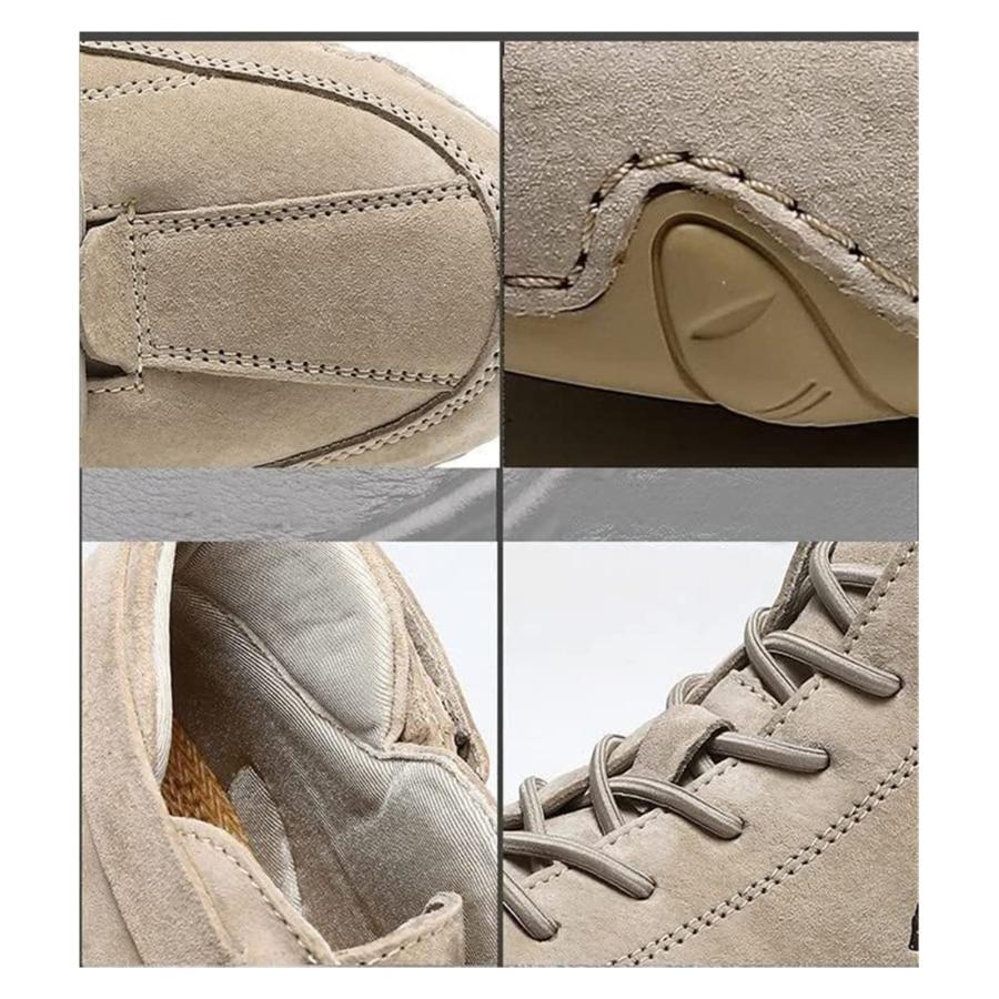 【並行輸入品】DAGY Chukka Boots Mens,Italian Handmade Suede High Boots，Waterprの画像