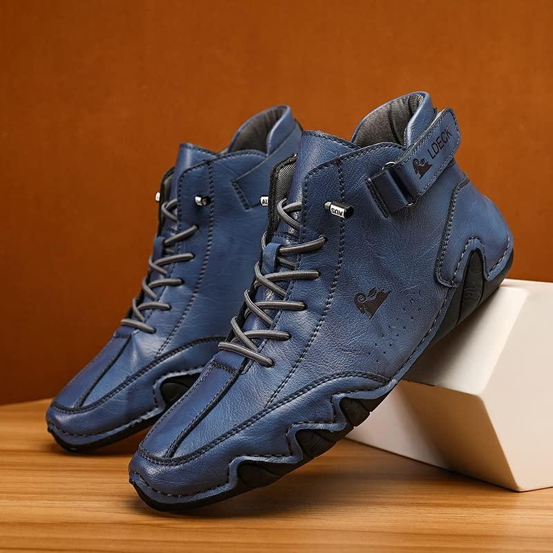 【並行輸入品】DAGY Chukka Boots Mens,Italian Handmade Suede High Boots，Waterprの画像