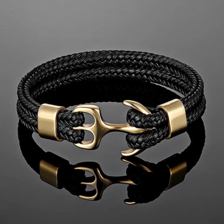 売りストア Navy Style Men Anchor Bracelet Woven Multilayer Leather Bracelet 並行輸入品