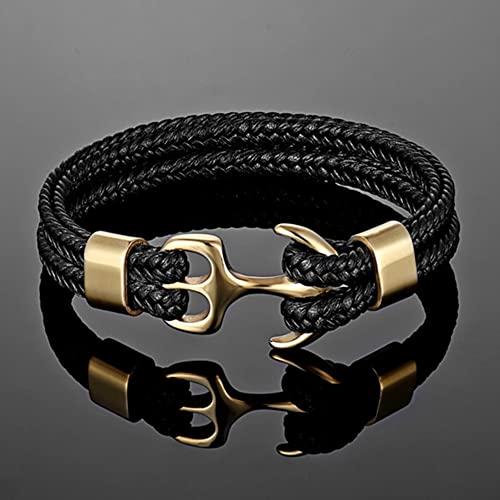 売りストア Navy Style Men Anchor Bracelet Woven Multilayer Leather Bracelet 並行輸入品