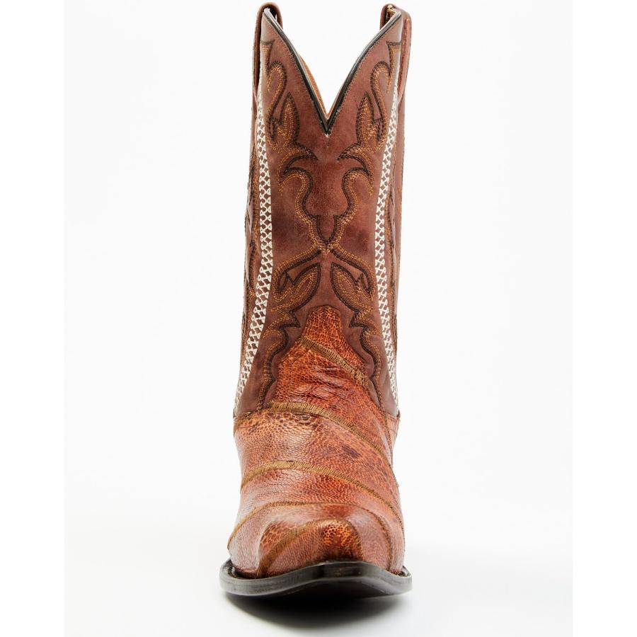 【並行輸入品】Dan Post Men's Exotic Ostrich Leg Western Boot Snip Toe Cognac 8の画像