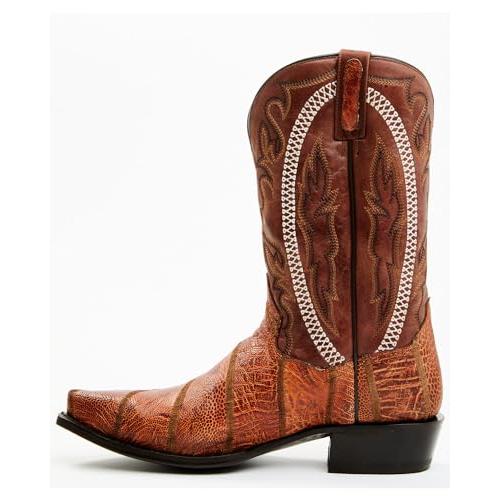 【並行輸入品】Dan Post Men's Exotic Ostrich Leg Western Boot Snip Toe Cognac 9の画像