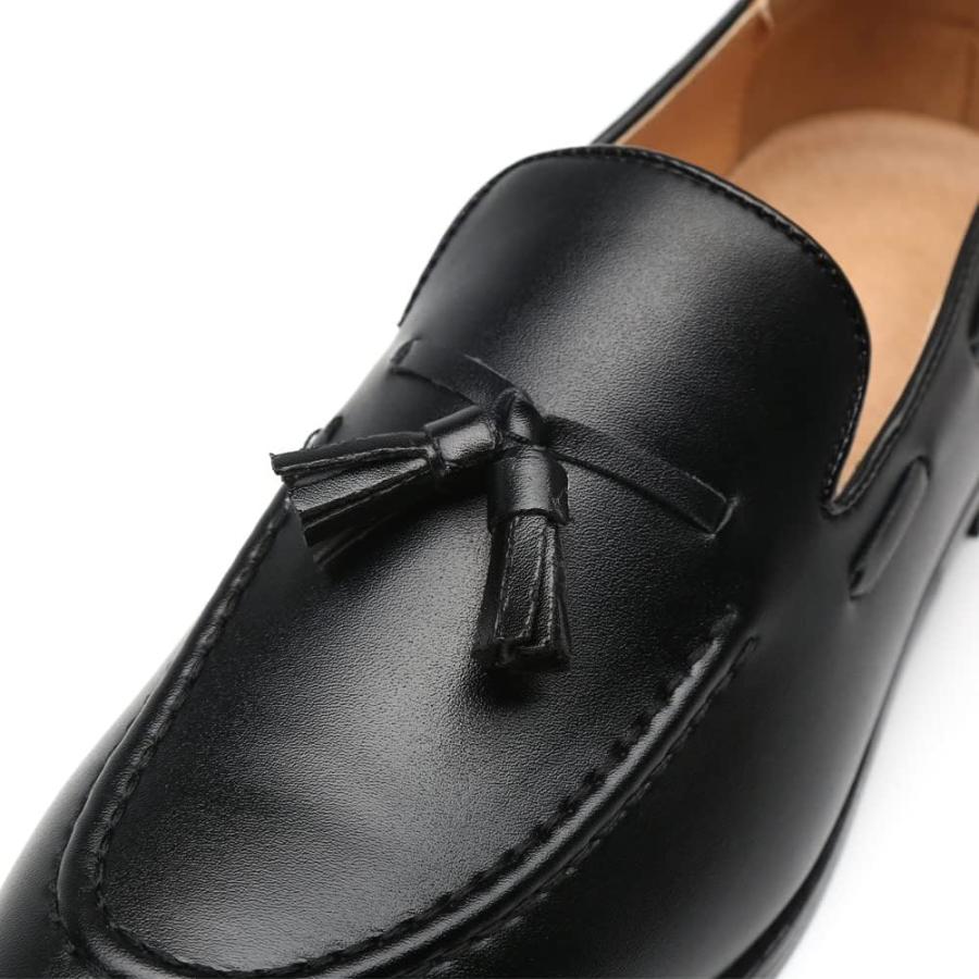 【並行輸入品】MANLADUO Men's British Pointy Shoes with Fringed Loafers  Formal Leaの画像