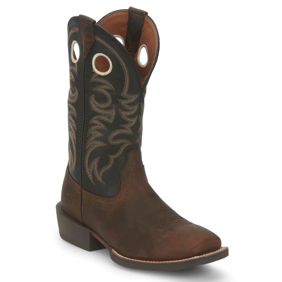 【並行輸入品】Justin Mens Stempede Sq Toe Boots 10.5 D Blackの画像