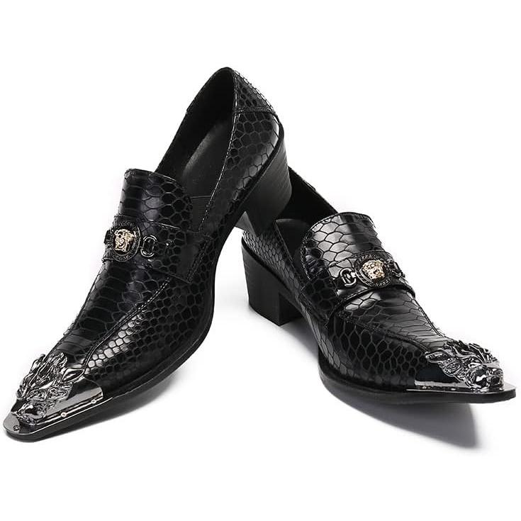 【並行輸入品】Rui Landed Formal Loafer Dress Oxford for Men Metal Toe High Heel Anの画像