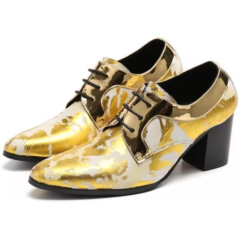 【並行輸入品】WEPINS Handmade Formal Dress Oxford Shoes for Men Lace Up Derby Highの画像