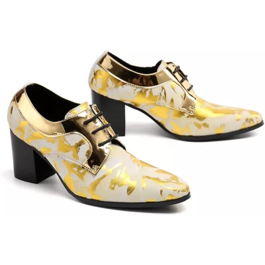 【並行輸入品】WEPINS Handmade Formal Dress Oxford Shoes for Men Lace Up Derby Highの画像