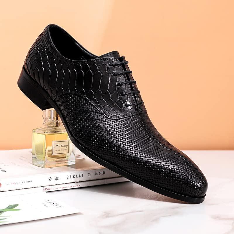 【並行輸入品】Rui Landed Men Formal Dress Shoes Derby Shoes Round Toe Snake Skin Bの画像