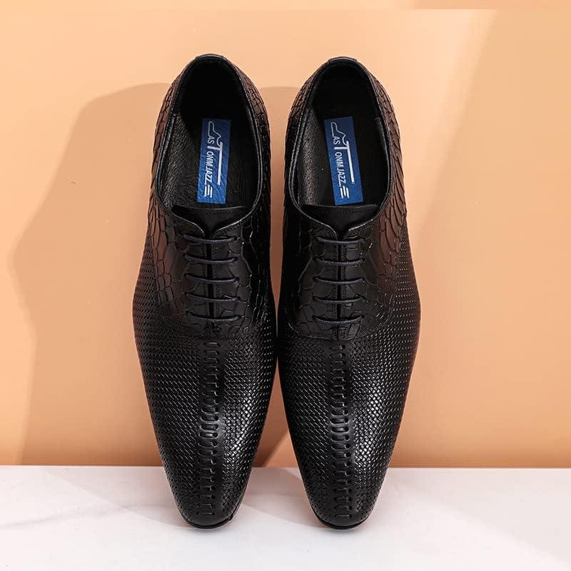 【並行輸入品】Rui Landed Men Formal Dress Shoes Derby Shoes Round Toe Snake Skin Bの画像