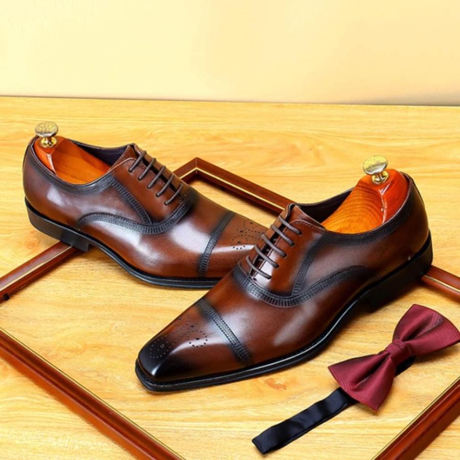 【並行輸入品】Rui Landed Men Formal Dress Shoes Oxford Derby Shoes Lace Up Brogueの画像