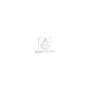 【並行輸入品】Eplze Strength 磁器コーヒーポット セラミックティーポット ストライプデザイン (ホワイト) YBK Tech Stの画像