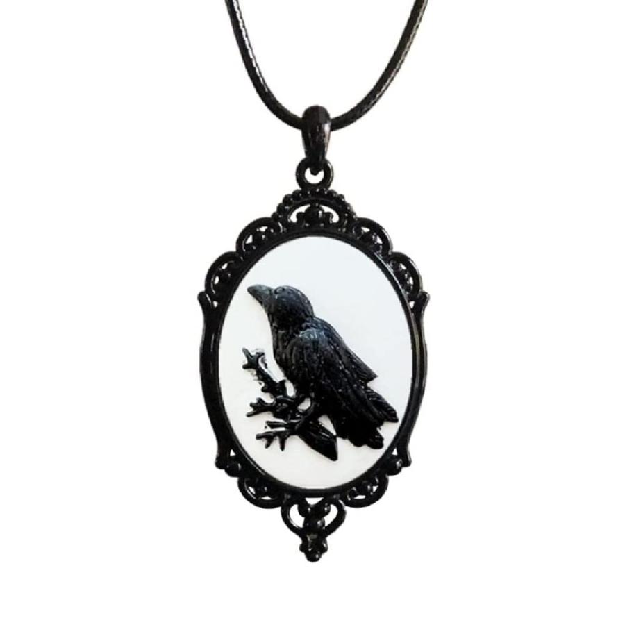 並行輸入品】YWMAN カラスカメオペンダントネックレス ゴシック