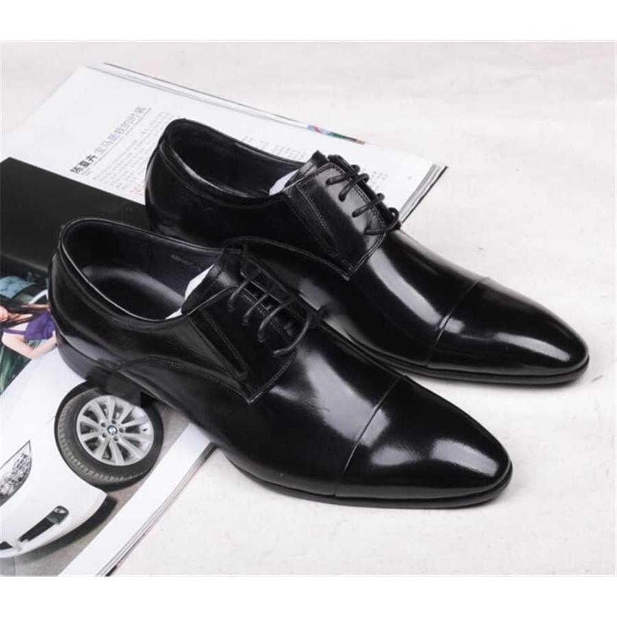 【並行輸入品】EVSER Dress Oxford Formal Shoes for Men Lace Up Cap Toe Round Toe Leの画像