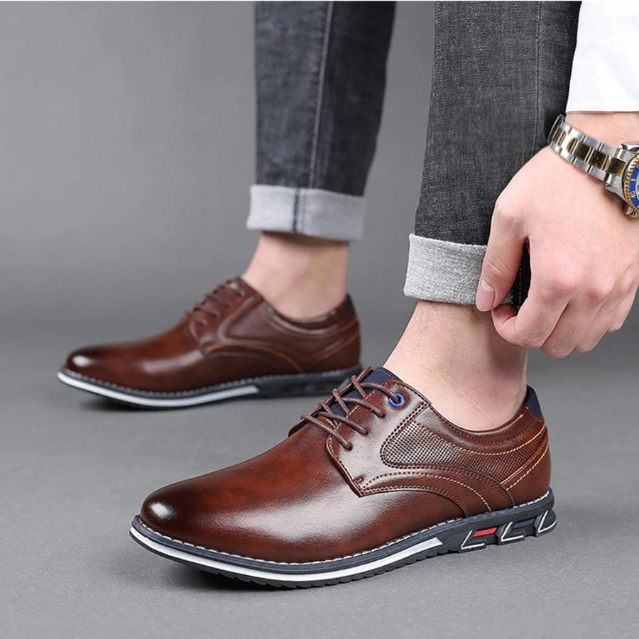 【並行輸入品】Men’s Dress Shoes Casual Oxford Derby Orthopedic Leather Shoes Comfoの画像