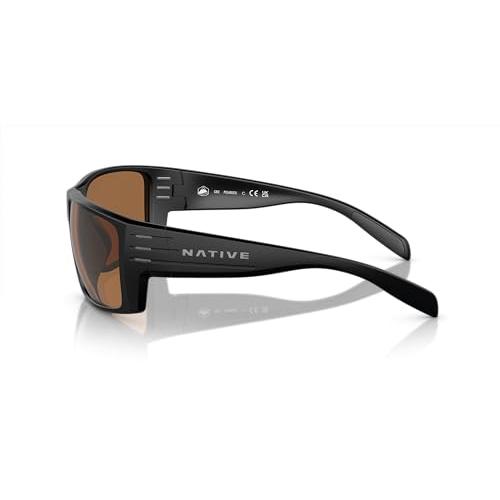 【並行輸入品】Native Man Sunglasses Matte Black Frame, Brown Lenses, 66MMの画像
