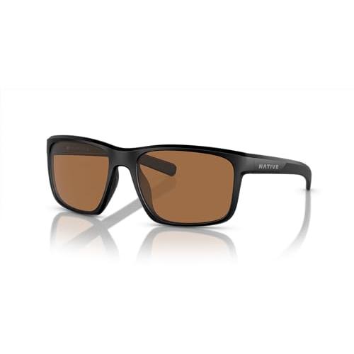 【並行輸入品】Native Man Sunglasses Matte Black Frame, Brown Lenses, 58MMの画像