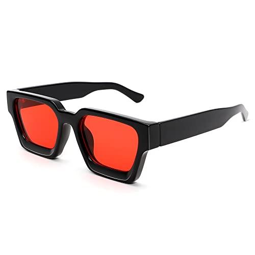【並行輸入品】GUVIVI Square Sunglasses for Men Women Trendy Thick Frame Sun Glの画像