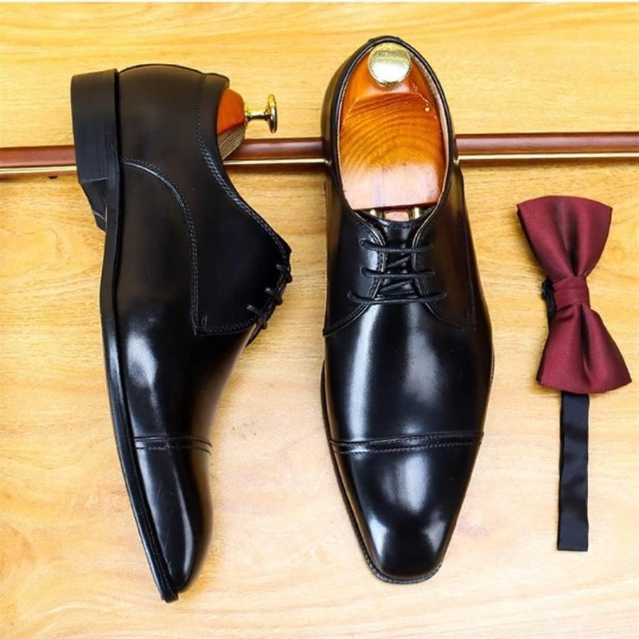 【並行輸入品】Rui Landed Men Formal Dress Shoes Burnished Cap Toe Patent Leather Lの画像