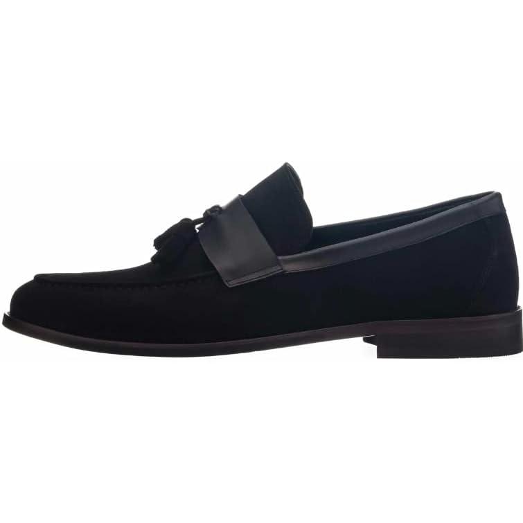 【並行輸入品】DALGALA Men's Black Genuine Suede Handmade Big Size Mens Wingtip Loaの画像