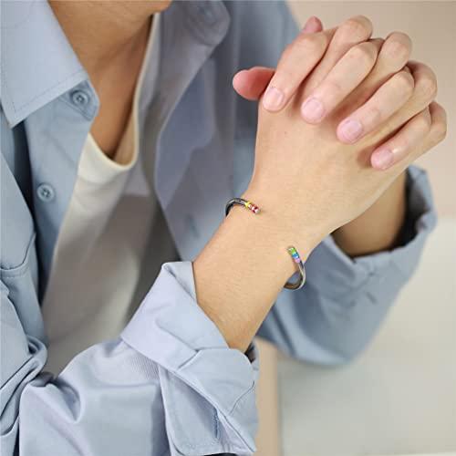 【並行輸入品】LIMSUP Silver Stainless Steel Plain Round Tube Open Cuff Bangle_7