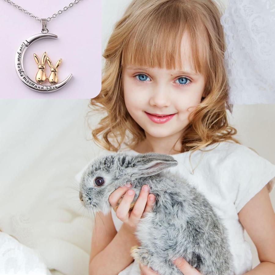 【並行輸入品】MOLUONAQI 母と娘のネックレス 母から娘へのギフト 父娘ネックレス かわいいネックレス キッズジュエリー Love you to_6