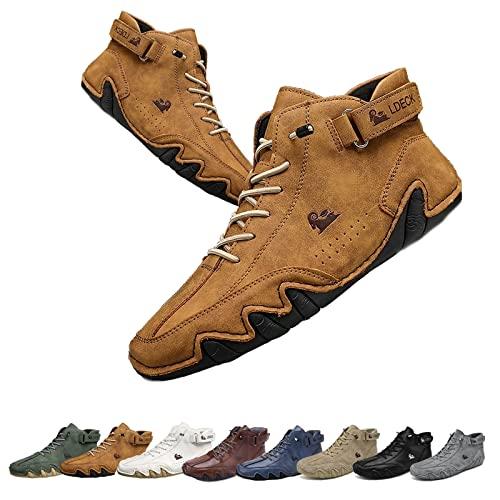 【並行輸入品】TWWBDJ Italian Handmade Suede Velcro High Boots   Beck Shoes Menの画像