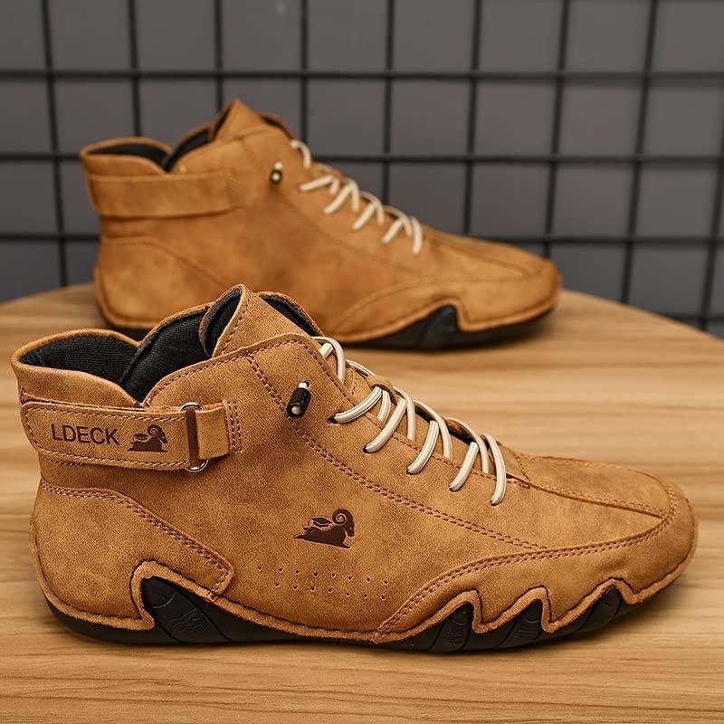 【並行輸入品】TWWBDJ Italian Handmade Suede Velcro High Boots   Beck Shoes Menの画像