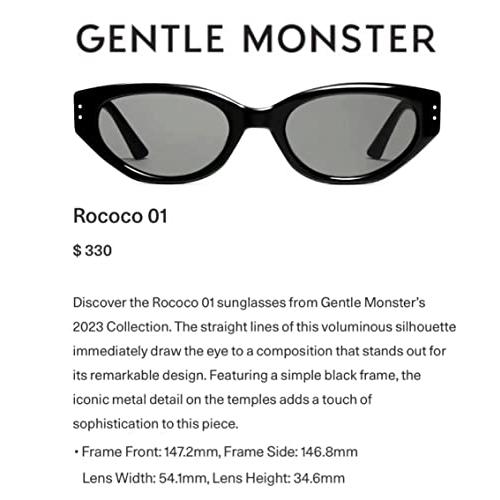 Authentic Gentle Monster Fashion Sunglasses for Women Rococo Authentic Gentle Monster Fashion Sunglasses for Women Rococo