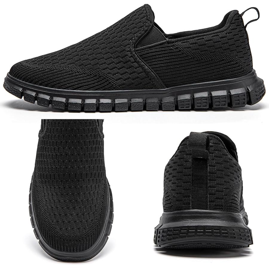 人気のある商品 Linenghs Mens Slip on Shoes Loafers Casual Sneakers Canvas Lightweight Flats Working Traveling Driving Walking Shoes Black 12　並行輸入品