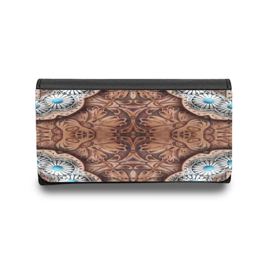 【並行輸入品】Eyeglass Case for Men Womens Turquoise Brown Cowboy Tribal Westeの画像