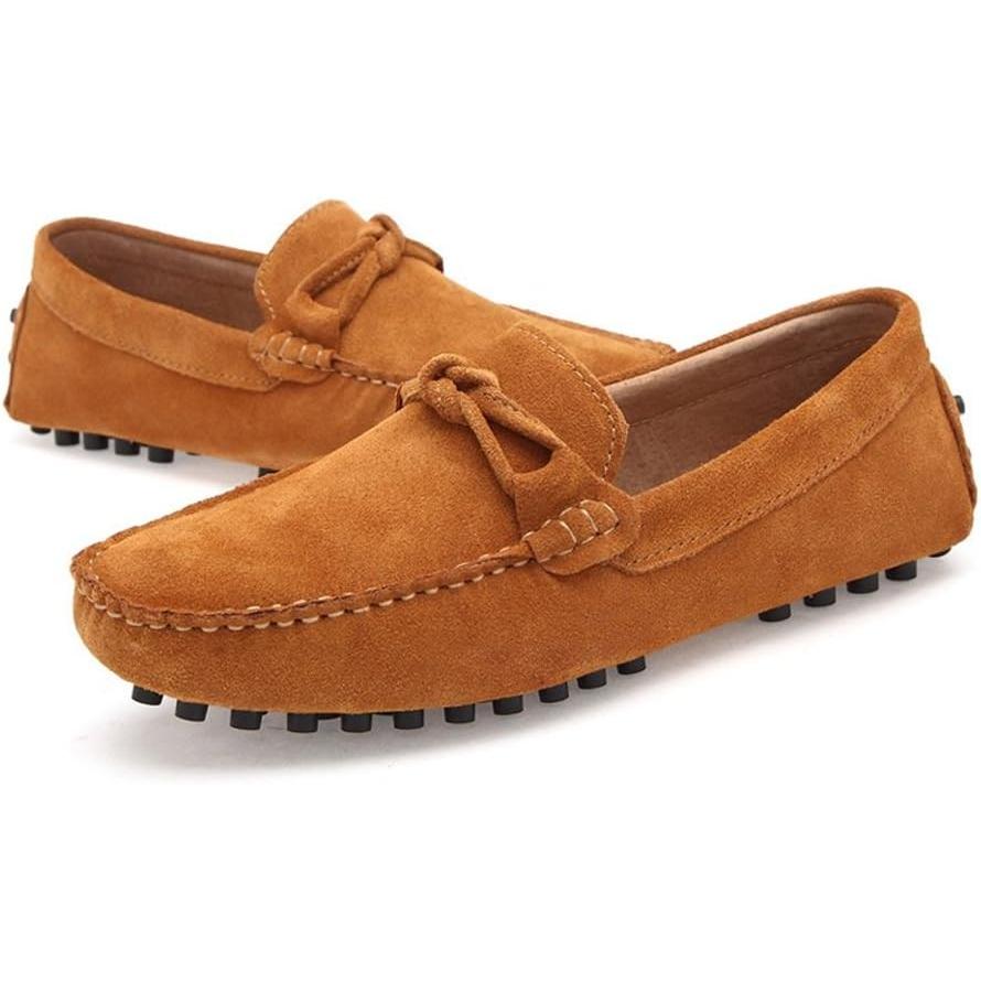 【並行輸入品】Comodish Men's Driving Penny Loafers Suede Genuine Leather Casual Moの画像
