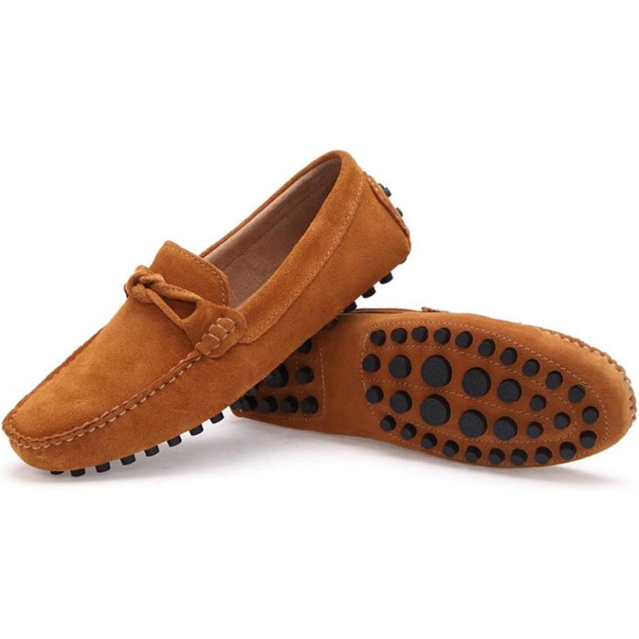 【並行輸入品】Comodish Men's Driving Penny Loafers Suede Genuine Leather Casual Moの画像