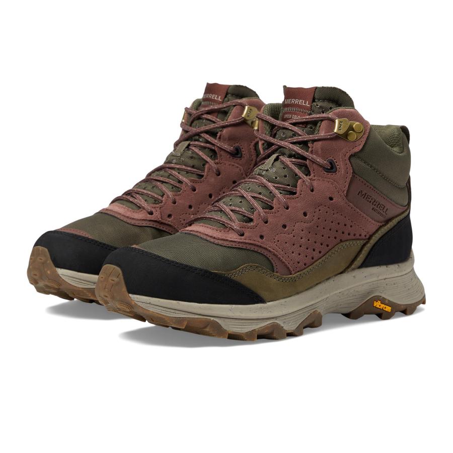 メレル 並行輸入品】Merrell (メレル) Speed Solo Mid WP, オリーブ/マロン, 9