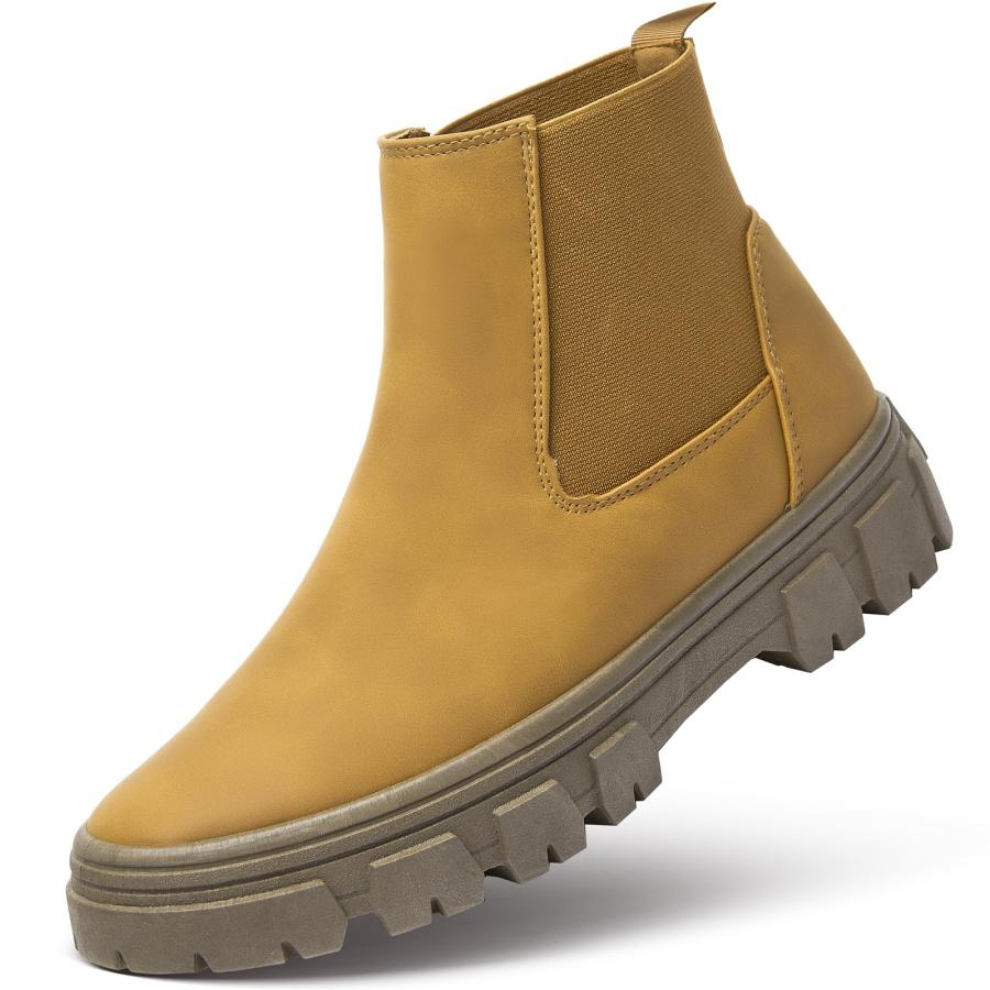 【並行輸入品】ZGR レディース アンクルブーツ チェルシーブーツ, チェスナット, 10 ZGR Womens Lug Sole Chelse