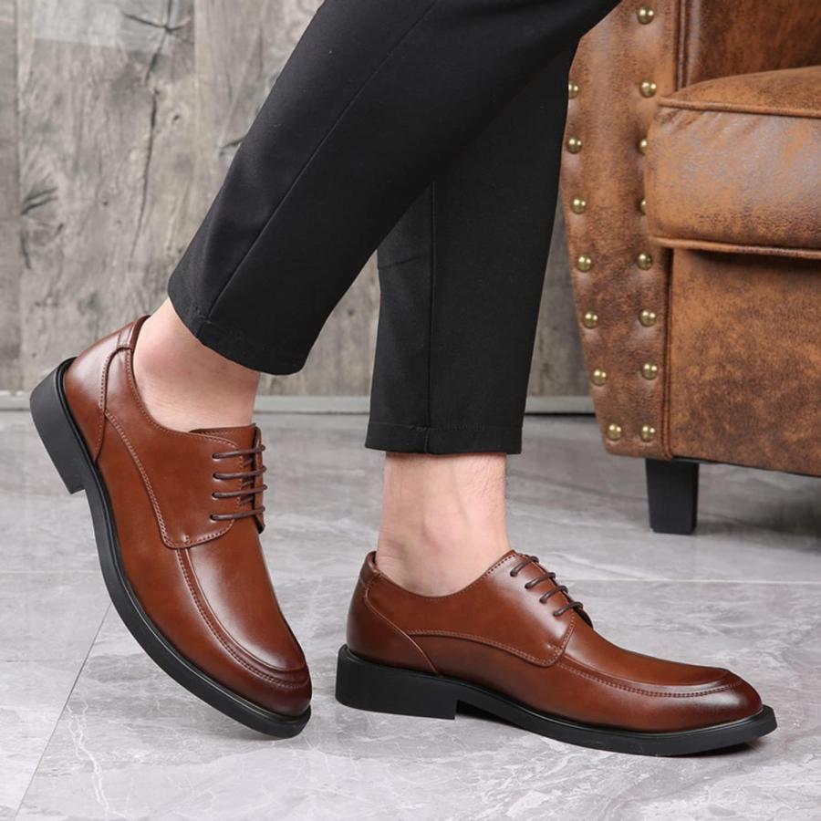 【並行輸入品】Men's Dress Shoes Lace-Up Derbys Oxford Formal Shoes Classic Businesの画像