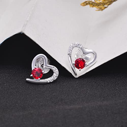 公式通販| Created Ruby Stud Earrings 925 Sterling Silver Earrings Ruby Ear 並行輸入品