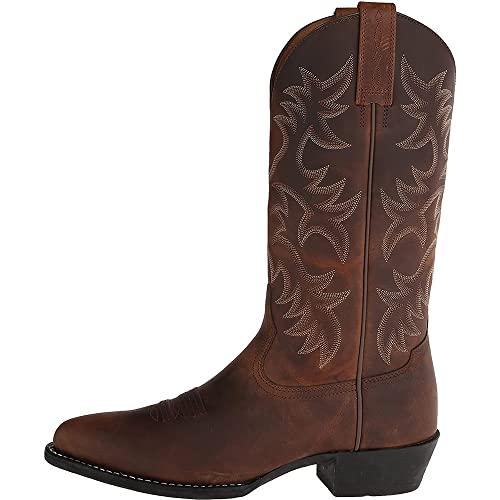 【並行輸入品】Mens Pointed Square Toe Cowboy Boots Embroidered Snip Toe Wide Cの画像