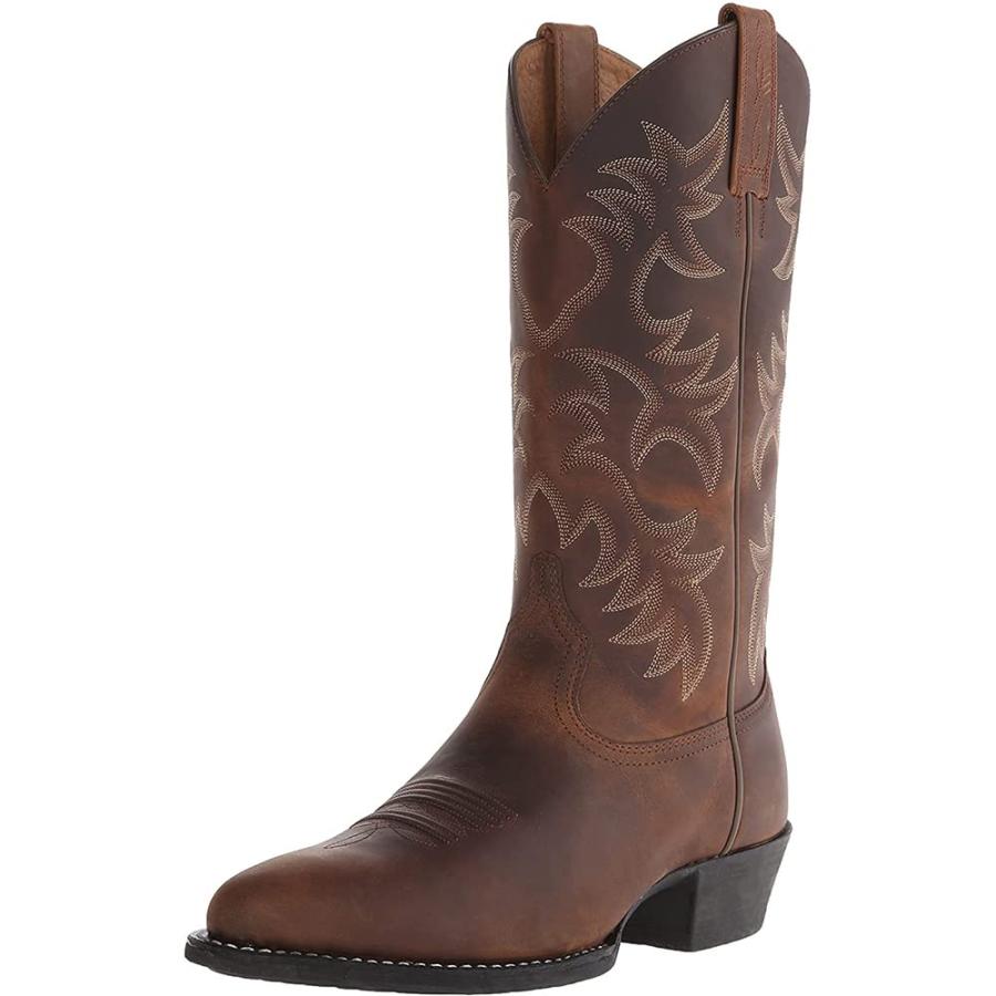【並行輸入品】Mens Pointed Square Toe Cowboy Boots Embroidered Snip Toe Wide Cの画像