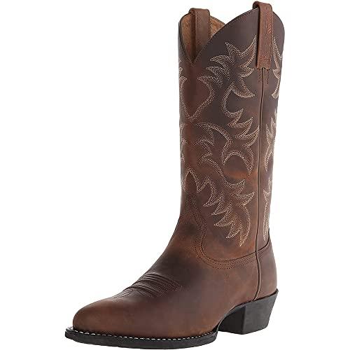 【並行輸入品】Mens Pointed Square Toe Cowboy Boots Embroidered Snip Toe Wide Cの画像