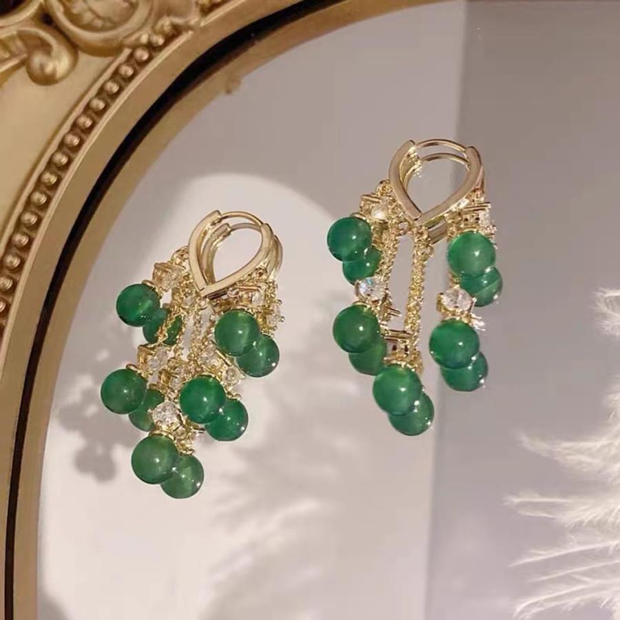 accessories mau　つつっぽピアス　グリーンタッセル accessories mau つつっぽピアス グリーンタッセル