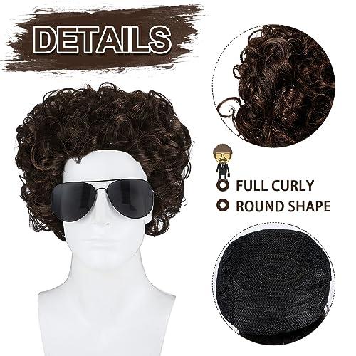 【並行輸入品】Jutom 2 Pcs Halloween Men's Hair Wigs Set 80s Short Funny Wigs R_7