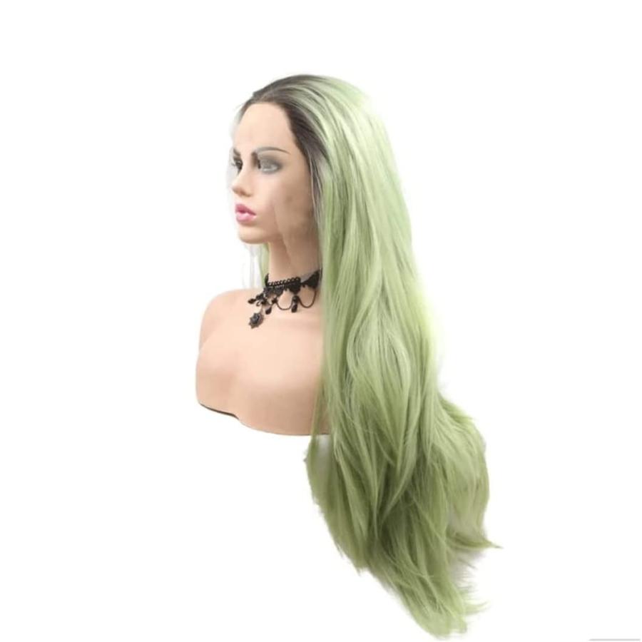 CAKERS Wig Women Green Wig Long Straight Hair Wig Synthetic Heat 並行輸入品｜bestshop-d｜04