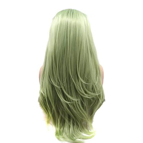 CAKERS Wig Women Green Wig Long Straight Hair Wig Synthetic Heat 並行輸入品｜bestshop-d｜08