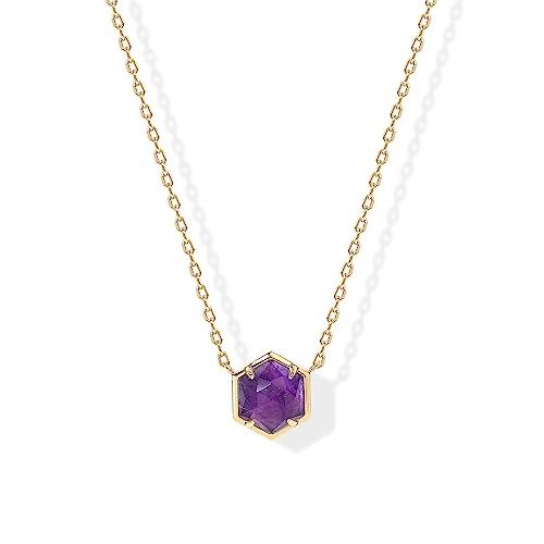 【並行輸入品】PAVOI 14Kゴールドメッキ ジェムストーン ペンダントネックレス | 上品なチェーンネックレス レディース | アメジスト_1