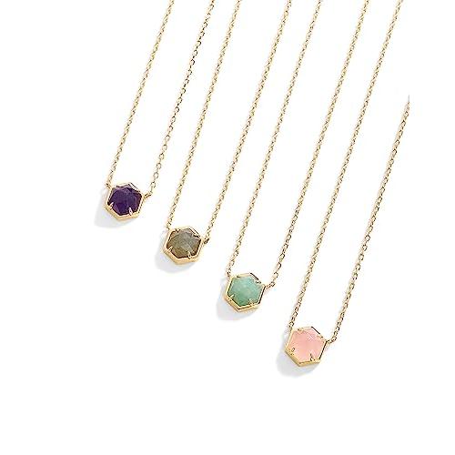 【並行輸入品】PAVOI 14Kゴールドメッキ ジェムストーン ペンダントネックレス | 上品なチェーンネックレス レディース | アメジスト_7