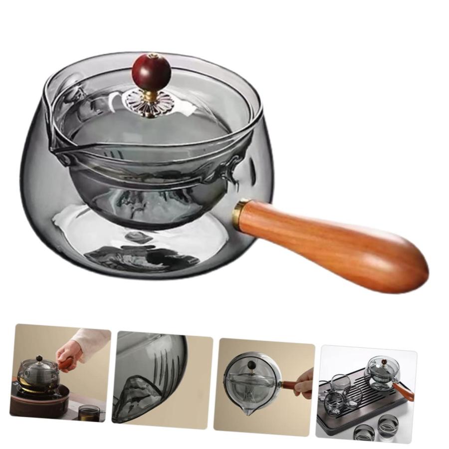 【並行輸入品】UPKOCH 360 Degree Side Handle Pot Glass Teapot Make Tea Containeの画像