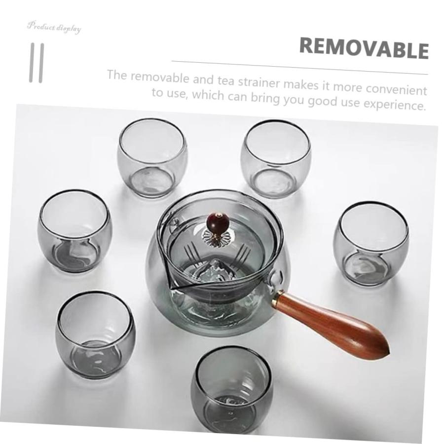【並行輸入品】UPKOCH 360 Degree Side Handle Pot Glass Teapot Make Tea Containeの画像