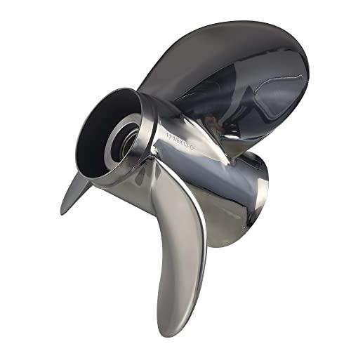 【並行輸入品】Xspeed Stainless Steel 3 Blades Outboard Propeller for 3 1/4\" Ge"_7