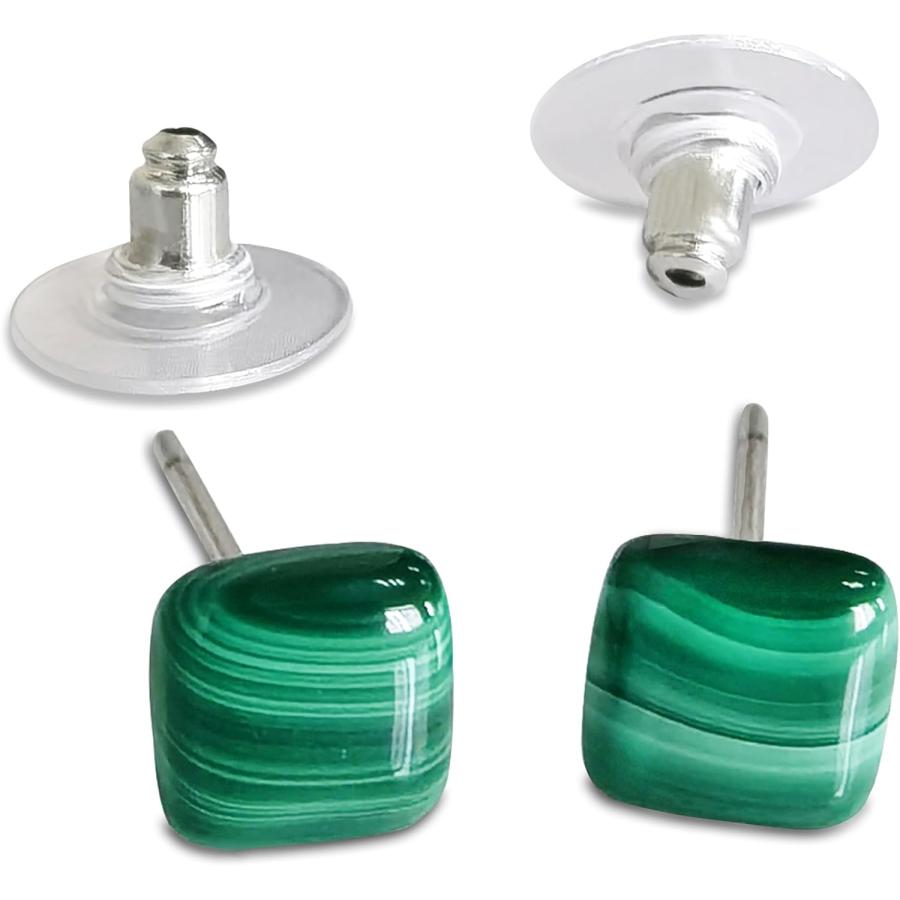 並行輸入品】マラカイトピアス グリーンジェムストーン スタッド